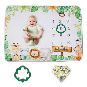 Baby Monthly Milestone Blanket - Jungle Theme